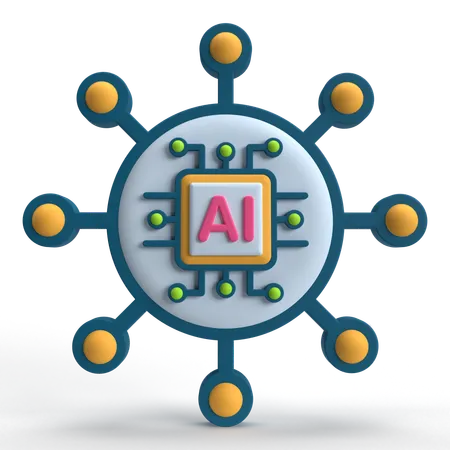 Network Chip  3D Icon