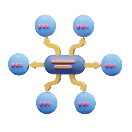 Network hierarchy  3D Icon
