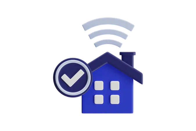 Network Home Checked  3D Icon