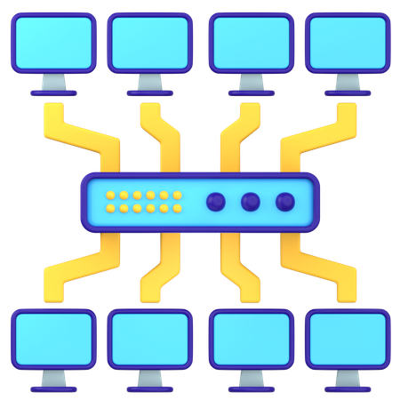 Network Hub  3D Icon