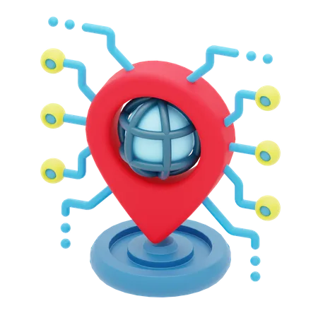 Network Location 3 D Icon Represented With Map Marker Pin 3D Icon