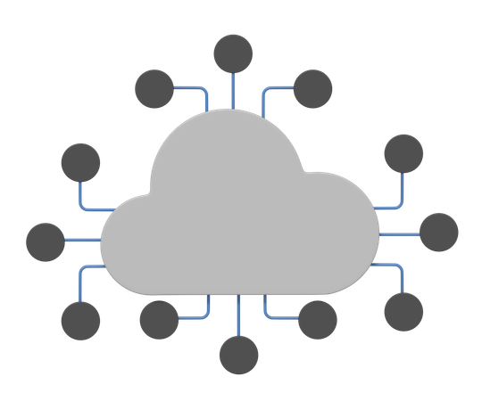 Network of cloud storage  3D Icon