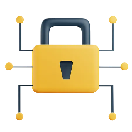 3 D Network Security Illustration With Transparent Background 3D Icon