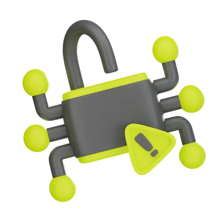 Network Security Alert 3 D Icon 3D Icon