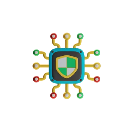 Network Security Shield  3D Icon