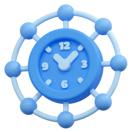 Networking Clock 3D Icon