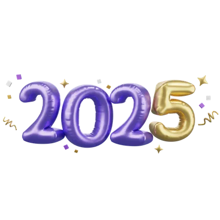 Neujahr 2025 3D-Symbol  3D Icon