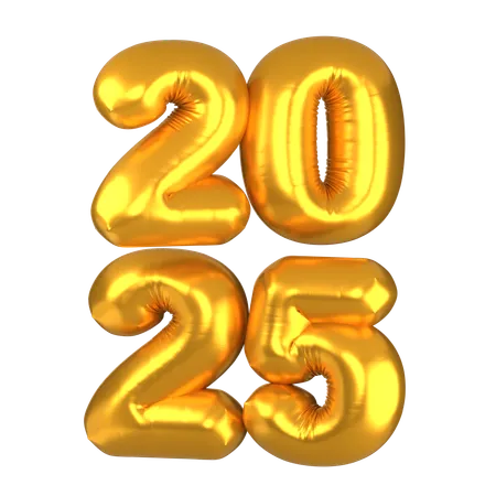 Neujahrsballon 2025  3D Icon