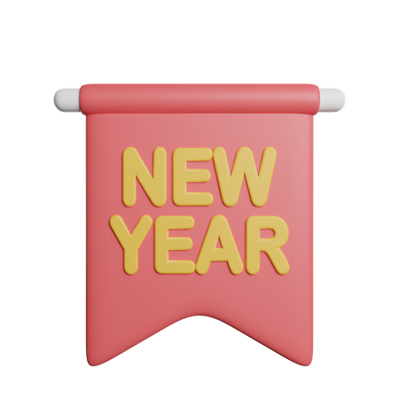 Neujahrsbanner  3D Icon