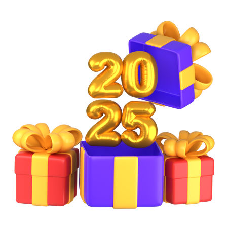 Neujahrsgeschenk 2025  3D Icon