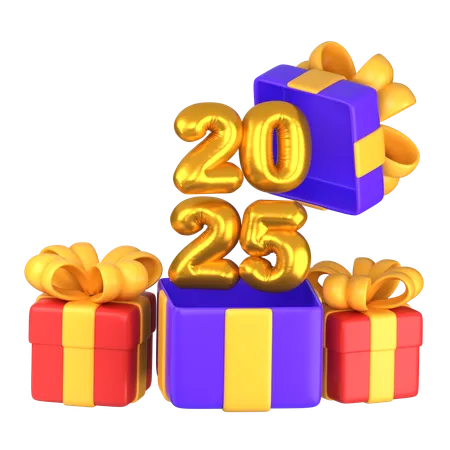 Neujahrsgeschenk 2025  3D Icon