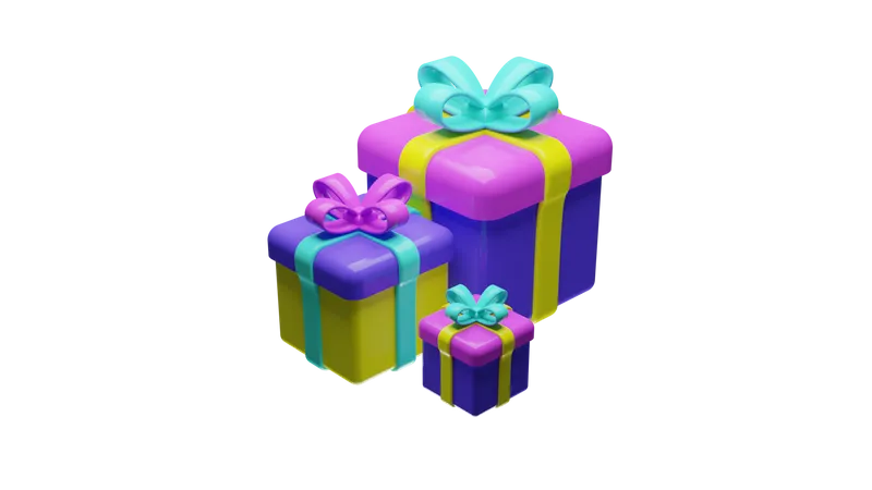 Neujahrsgeschenkbox  3D Icon