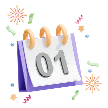 Neujahrskalender  3D Icon