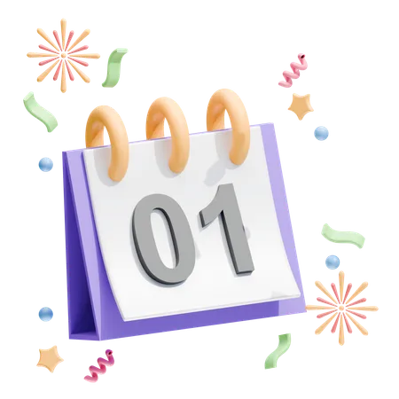 Neujahrskalender  3D Icon