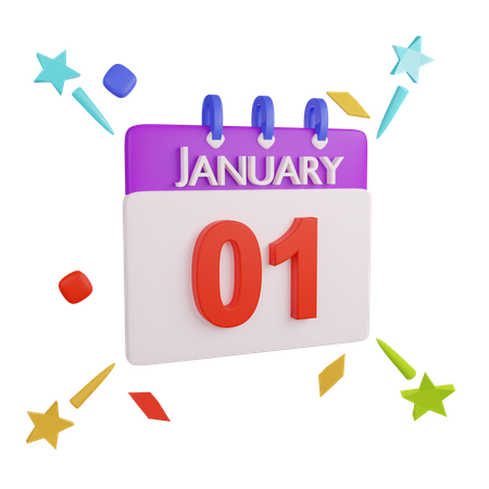 Neujahrskalender  3D Icon