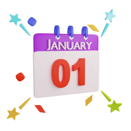 Neujahrskalender  3D Icon