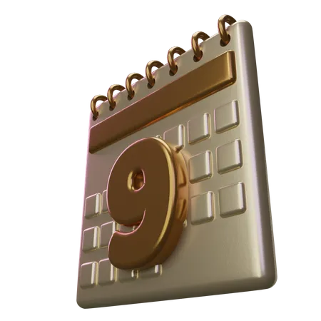 Neun kalender  3D Icon
