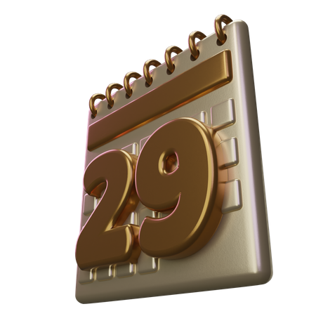 Neunundzwanzig kalender  3D Icon