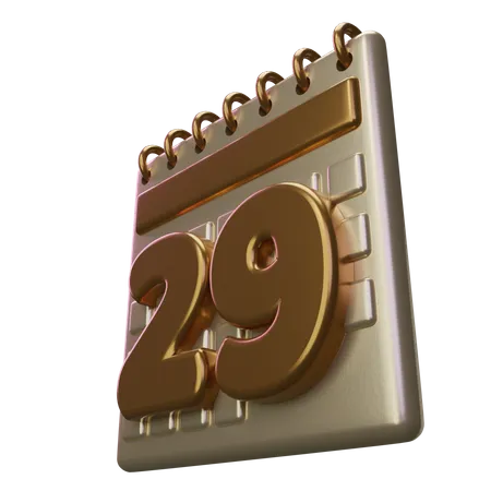 Neunundzwanzig kalender  3D Icon