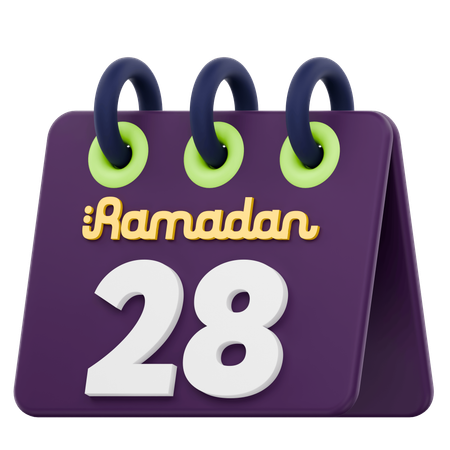 Neunundzwanzigster Tag des Ramadan Kalender Ramadan Feier  3D Icon