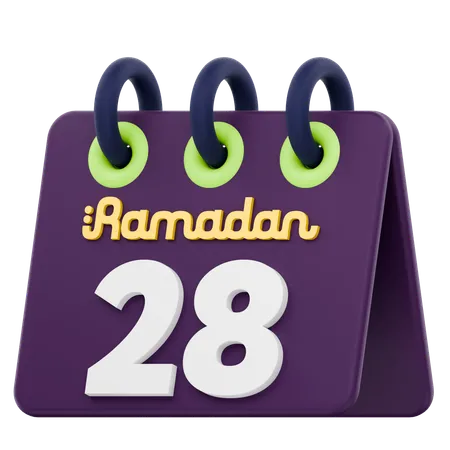 Neunundzwanzigster Tag des Ramadan Kalender Ramadan Feier  3D Icon