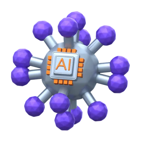 Neural Network 3 D Icon Pack 3D Icon