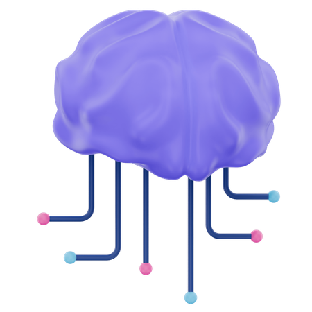 Neural Network Brain  3D Icon