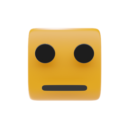 Neutral Face Emoji  3D Icon