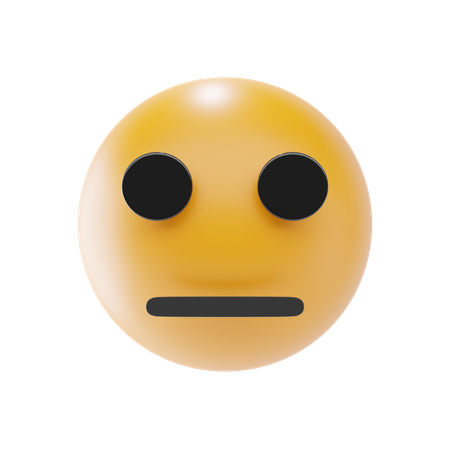 Neutral Face Emoji  3D Icon