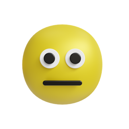 Neutral face emoji  3D Icon