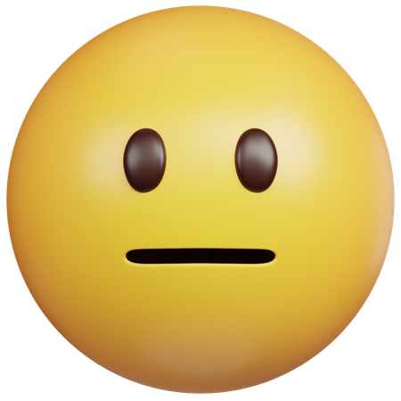 Neutral Face Emoji  3D Icon