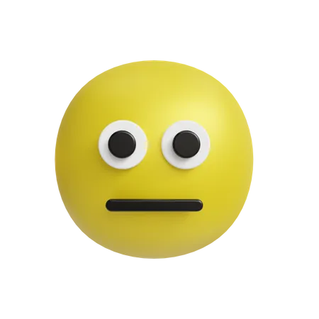 Neutral face emoji  3D Icon