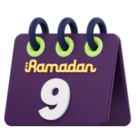 Neuvième jour du calendrier du Ramadan Célébration du Ramadan  3D Icon