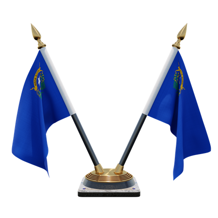 Doppelter Nevada-Tischflaggenständer  3D Flag