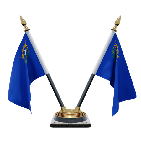 Nevada Double (V) Desk Flag Stand  3D Icon