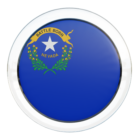 Nevada Round Flag  3D Icon