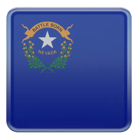 Nevada Square Flag  3D Icon