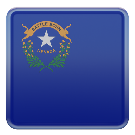 Nevada Square Flag  3D Icon