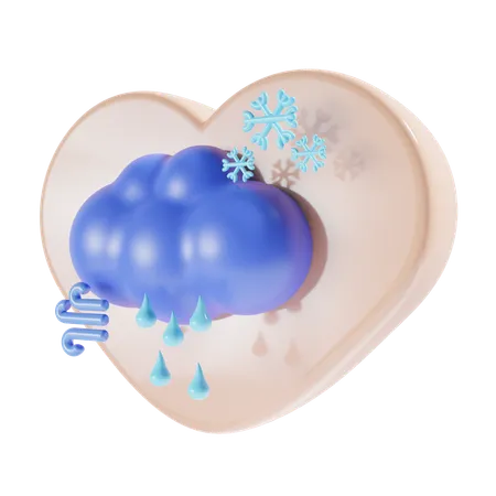 Nevadas con corazon  3D Icon