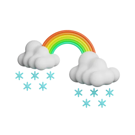 Nevadas nubladas con arcoiris  3D Icon