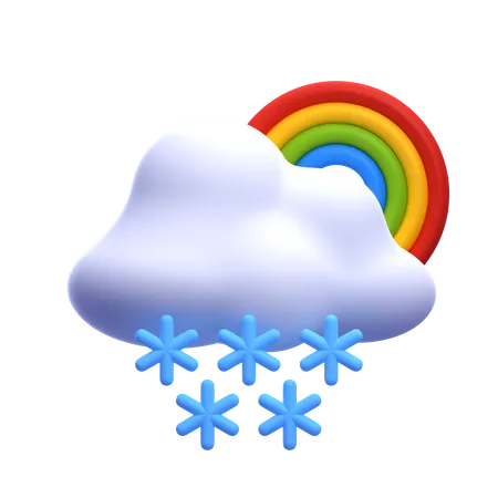 Nevadas nubladas con arcoiris  3D Icon
