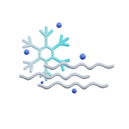 Nevado y ventoso  3D Icon