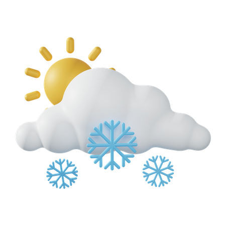 Nevando ensolarado  3D Illustration