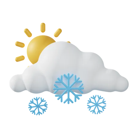 Nevando ensolarado  3D Illustration