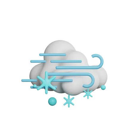 Nieve cayendo nublado ventoso  3D Icon