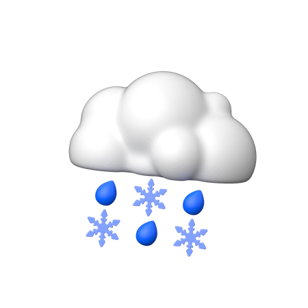 Chuva de neve  3D Icon