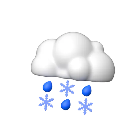 Chuva de neve  3D Icon