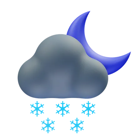 Neve chuva noite  3D Icon