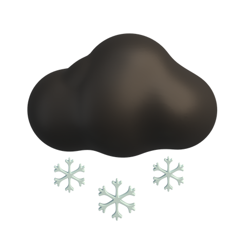 Neve pesada e nublada  3D Icon