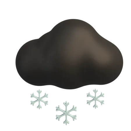 Neve pesada e nublada  3D Icon